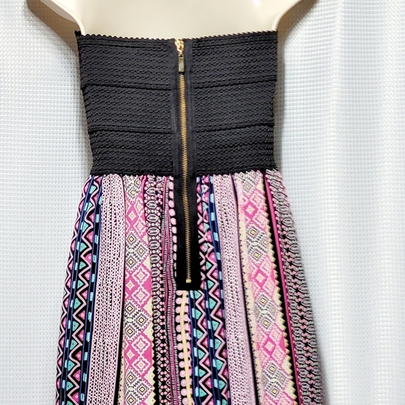 B. Darlin Fairycore Black Bandage Strapless Pink Flowy Maxi Dress (5/6) - Picture 7 of 13